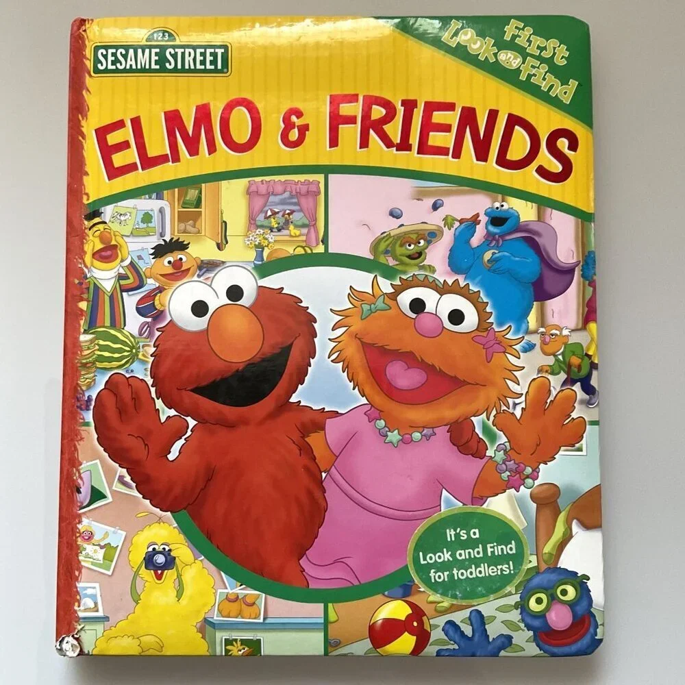 VINTAGE SESAME STREET ELMO & FRIENDS LOOK AND FIND BIG BOOK